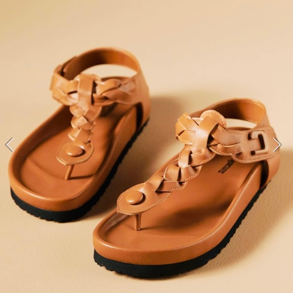 Lola Cruz Bria Braided T-Strap Leather Sandal  40 9 Anthropologie - Picture 2 of 6